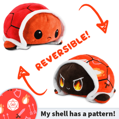 Reversible Plushie Red Turtle - Gamer